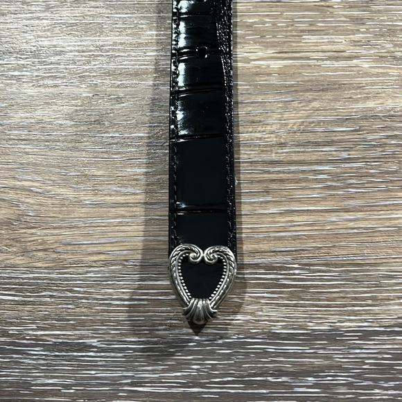 Vintage 90\'s Brighton Reversible Brown & Black Leather Crocodile Belt main image 10
